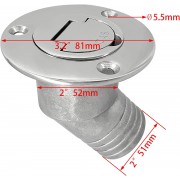 WATER 45° Keyless 52mm / 2inch 316 AISI SS Deck Filler